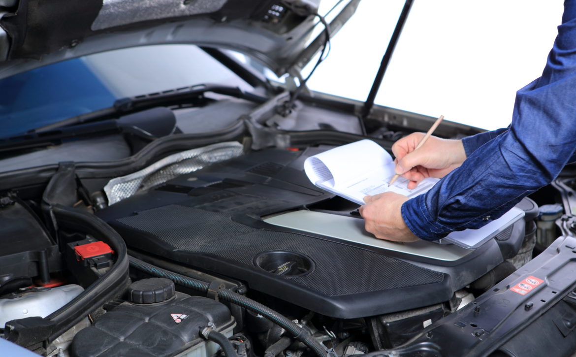 car inspection with checklist